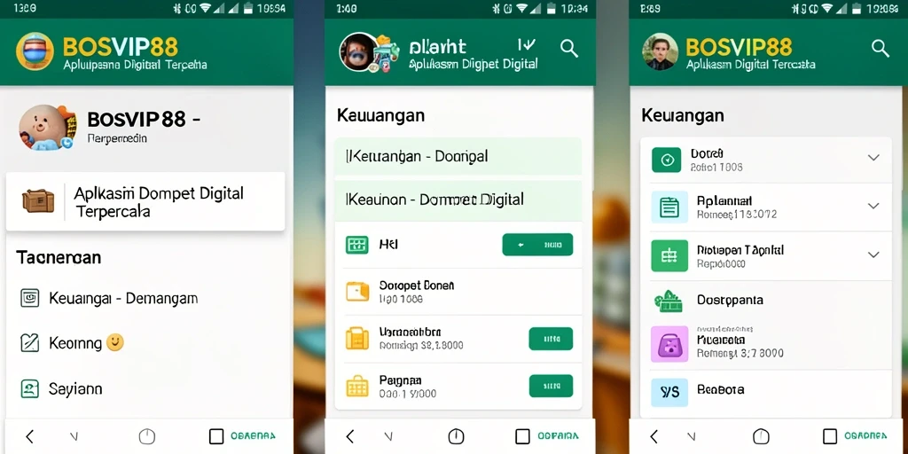 Tampilan antarmuka aplikasi BOSVIP88 untuk Dompet Digital yang mudah digunakan.