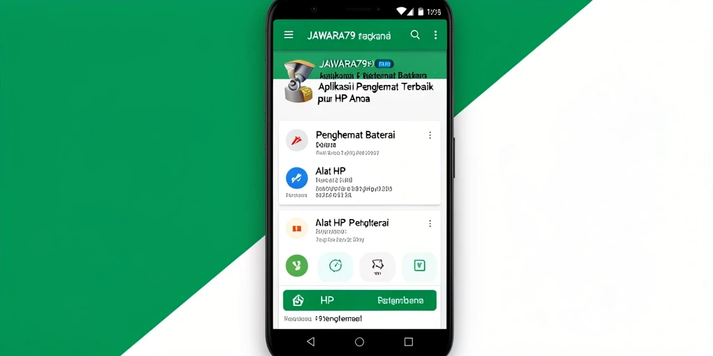 Screenshot antarmuka utama JAWARA79 yang menunjukkan fitur Penghemat Baterai.