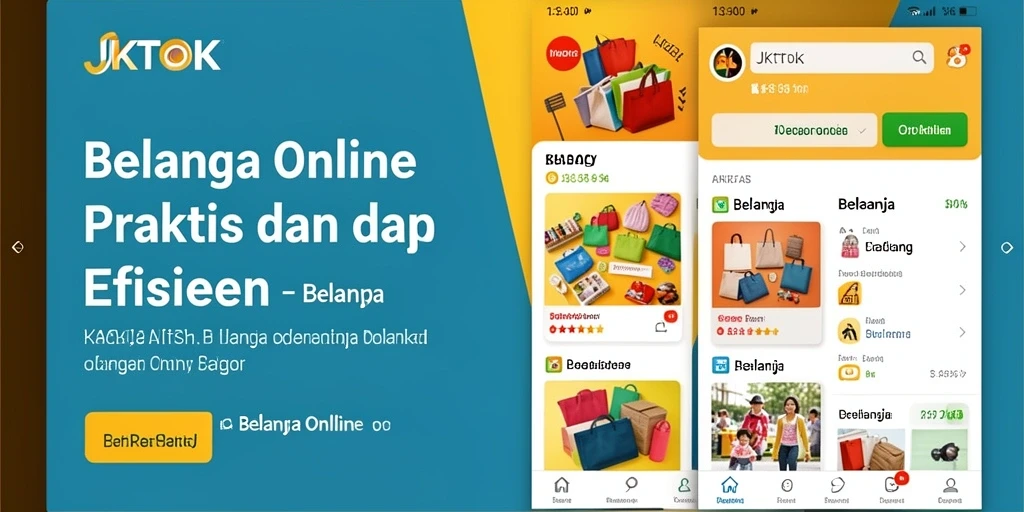 Antarmuka aplikasi JKTOK yang sederhana untuk berbelanja online.