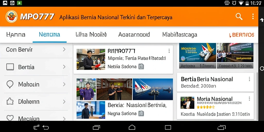 Tampilan antarmuka aplikasi MPO777 yang sederhana dan informatif.